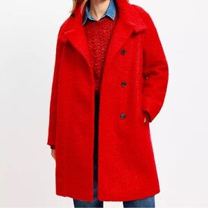 LOFT Curly Funnel Neck Coat NWT
